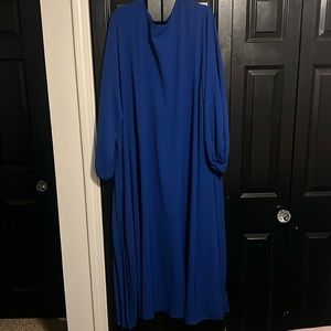 Plus Size Maxi Dress with Pleated Back